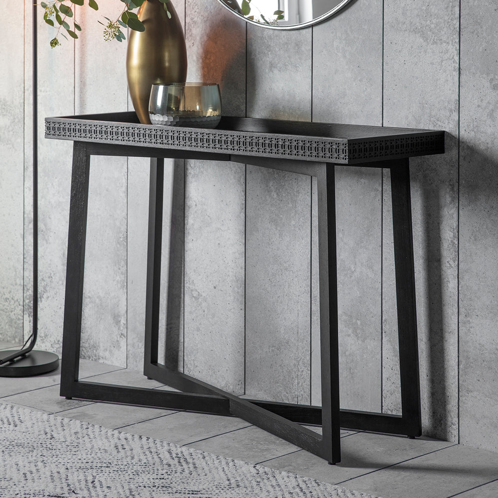 Gaia Collection Mango Console Table in Deep Mahogany Brown